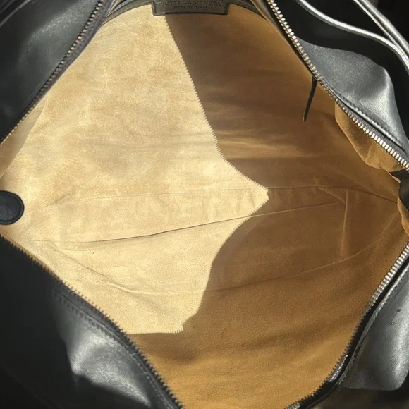 BOTTEGA VENETA Padded Black Intrecciato-Trimmed Leather Satchel. RT $ 3998. - Picture 9 of 16